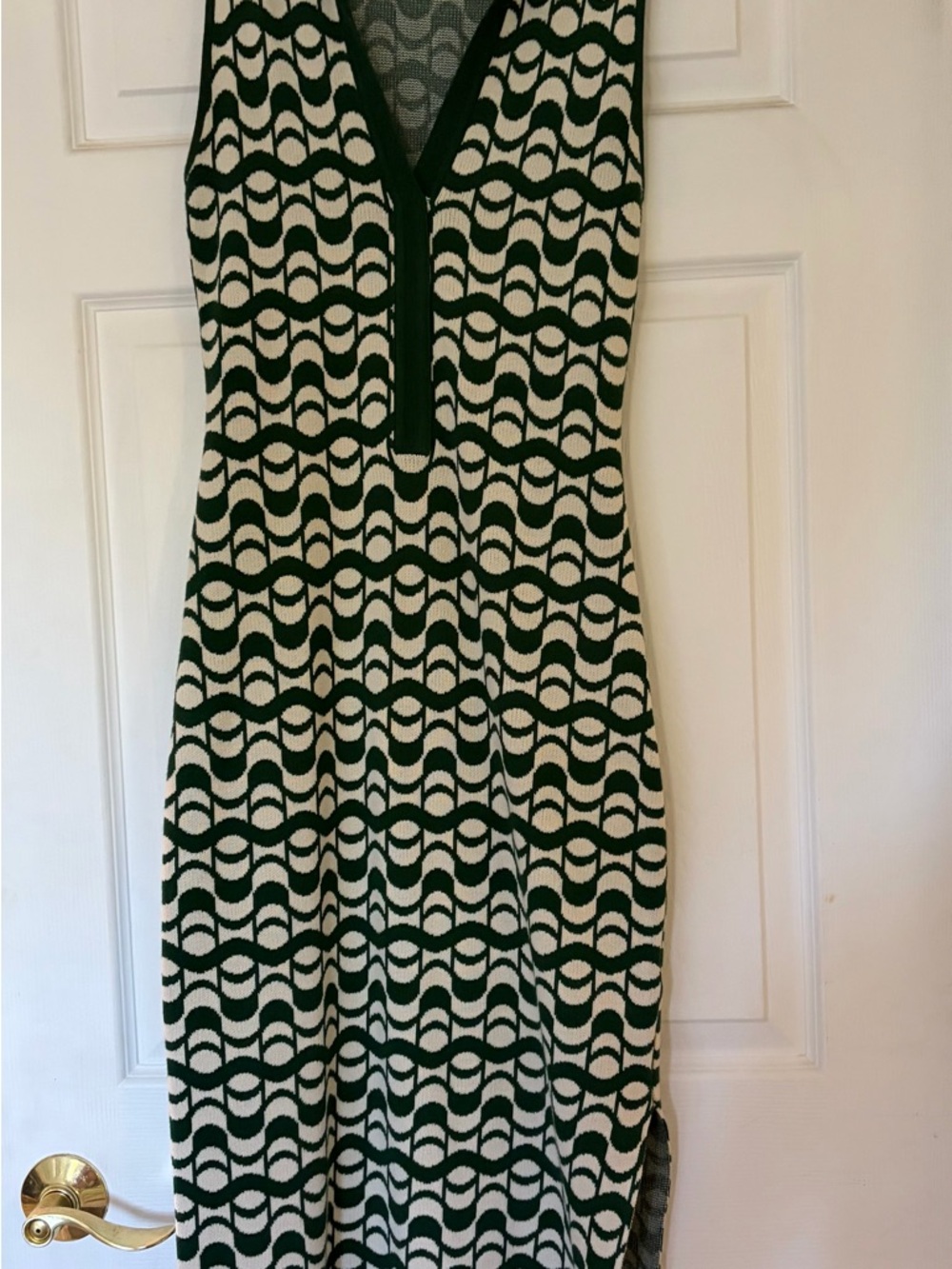 House of Harlow 1960 Black and White Wave Knit Maxi Dress
